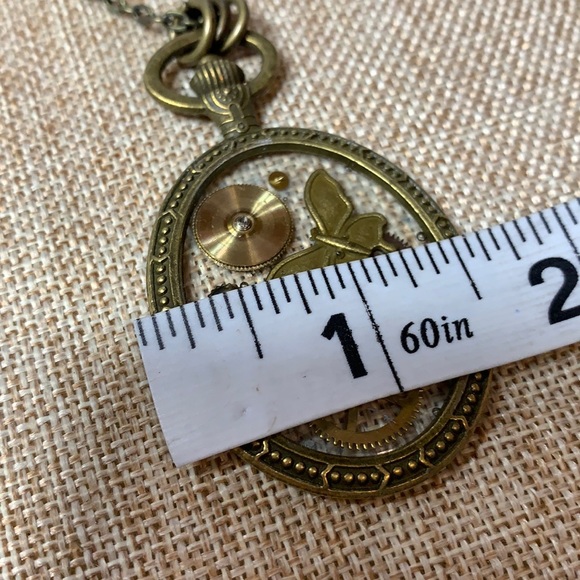 Steampunk Butterfly Gears 30” Necklace One of a kind Handmade unique - Picture 7 of 8